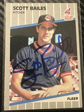 Scott Bailes Signed 1989 Fleer #398 Auto Autograph Cleveland Indians