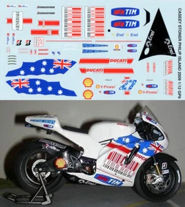 1/12 Decals per DUCATI PHILLIP ISLAND GP9 2009 Stoner AUSTRALIA TBD2 - Picture 1 of 1