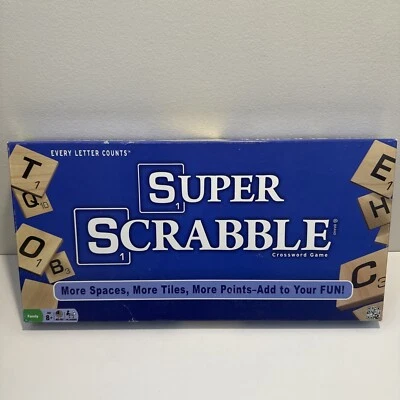 Super Scrabble 2014 Board Game Hasbro 200 Wood Letter Tiles 441 Spaces Complete - Image 1 of 4