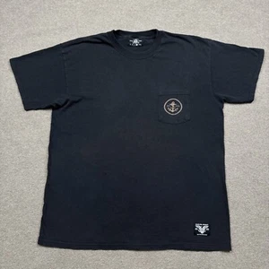 Vintage Sailor Jerry Men's Shirt Size XL Black Short Sleeve Tattoo Pocket Tee - Picture 1 of 9