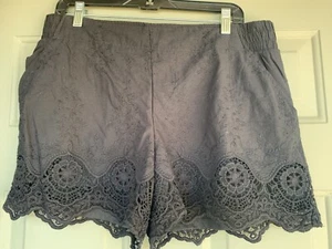 Women Black Linen Shorts XL - Picture 1 of 1