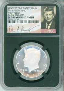 2014 S KENNEDY ANNIVERSARY - RETRO - SIGNATURE - ENHANCED FINISH - NGC SP 70 - Picture 1 of 3