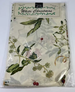 Vintage Fallani And Cohn White Christmas Cloth Tablecloth New - Picture 1 of 10