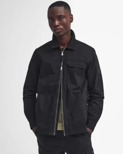 Barbour International Maze Peached Overshirt Black Size Large MOS0389 - Picture 1 of 6