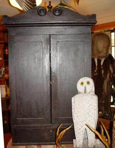 19th c Gustavian Style Painted 2 Door Wall Cabinet Cover