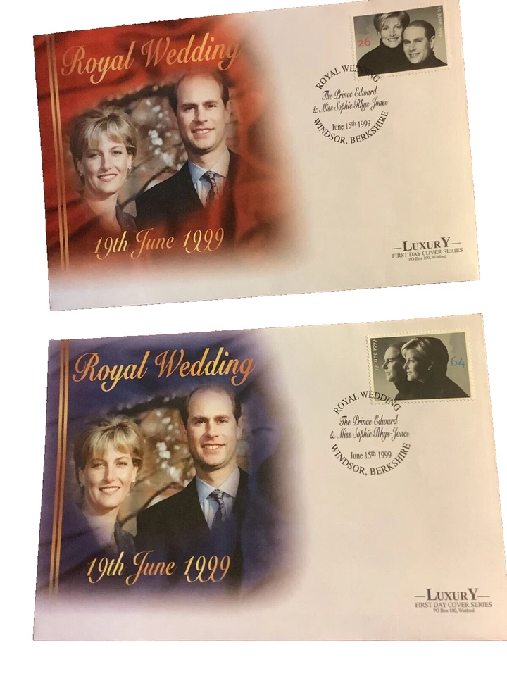 2 X FDC'S 15 JUNE 1999 PRINCE EDWARD & SOPHIE-RHYS-JONES EXC.COND. - Image 1 of 1
