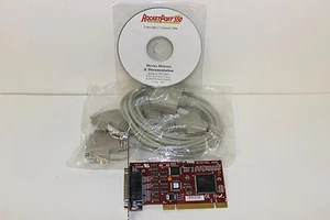 COMTROL 99205-9 ROCKETPORT 550 UPCI QUADCABLE RS232 WITH DB25M CABLE PCI  NEW - Picture 1 of 5