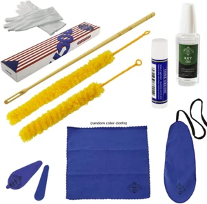 Kit de limpieza para el cuidado del limpiador de flautas, kit de mantenimiento, aceite clave, grasa de corcho, hisopo - Imagen 1 de 12