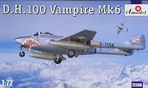 1/72 Post War Fighter: deHavilland Vampire Mk.6 [Swiss] #72208 : AMODEL - Picture 1 of 4