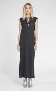 IRO - Long Dress Model Daisy 2017 Linen Black & Laces Size M = 38 - New & Tags - Picture 1 of 4
