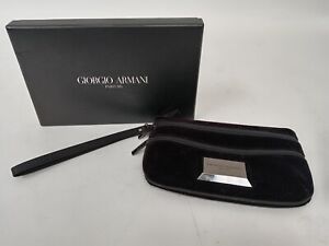 Giorgio Armani Parfums Black Velvet Travel Bag with Three Zips With Box Preowned