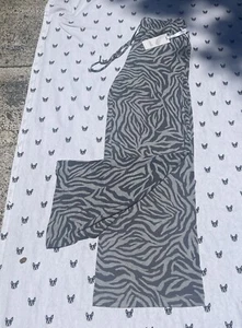 Liverpool Pants Womens Small Dark Gray Zebra Jacquard Drawstring Sweatpants NWT - Picture 1 of 16