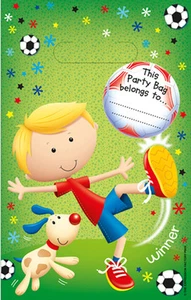 FOOTBALL PARTY / LOOT BAGS NEW SEALED PACK OF 8 - Picture 1 of 1