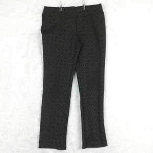 Soft Surroundings Damen Hose gerades Bein Pull On Diamond Scroll Gold Schwarz S - Bild 1 von 10