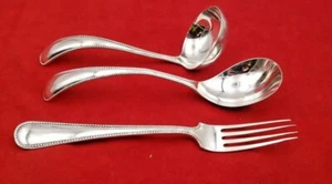 Juego de 3 piezas de colección de plata 833 holandés hecho en la década de 1920 con borde de cuentas #6364 - Imagen 1 de 2