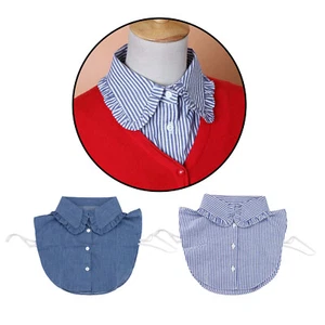 Women Solid Soft Detachable Lapel Choker Necklace Shirt Fake False Collar Dickey - Picture 1 of 7