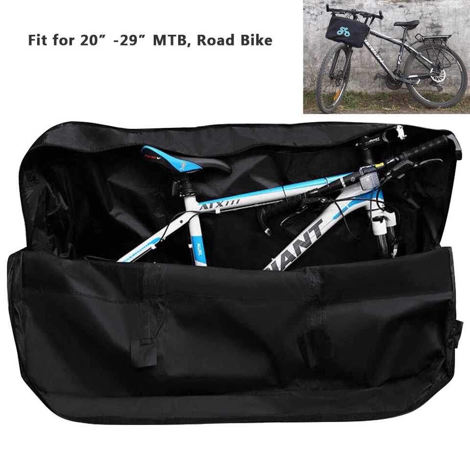 26-29"Bike Travel Bag Transport Case Luggage Carry Folding Bicycle Storage Black - Image 1 of 4