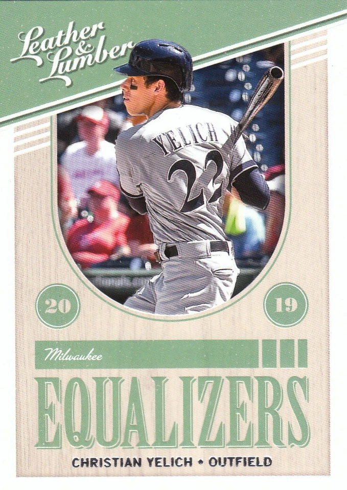 2019 Panini Leather & Lumber Equalizers #12 Christian Yelich - Milwaukee Brewers - Image 1 of 1