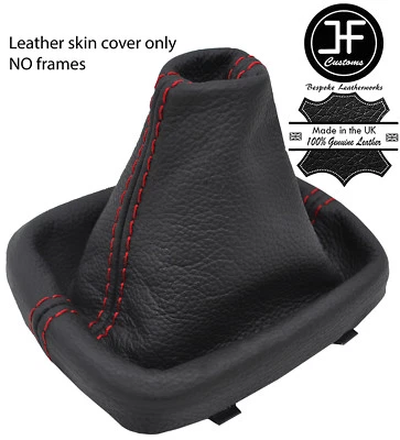 RED STITCH TOP GRAIN REAL LEATHER MANUAL GEAR BOOT FOR AUDI A1 2010-2016 Foto 1 de 3