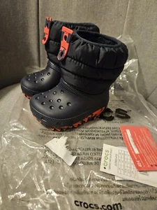 Crocs Stiefel Boots Warm Gefüttert Blau Rot Neu Gr. 22/23 - Bild 1 von 11