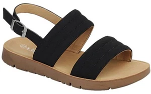 NEW Kids Girl Summer Open Toe Flat Sandals Ankle Strap - Picture 1 of 7