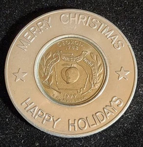 1999D ENCASED Georgia Quarter Merry Christmas. Commemorating 50 States.   PC240 - Picture 1 of 4