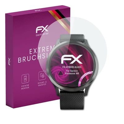 atFoliX Glasfolie für Garmin Vivomove HR Displayfolie 9H Schutzpanzer - Bild 1 von 4