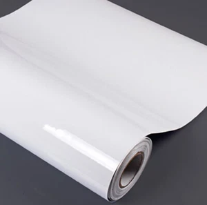 WHITE VINYL GLOSS SURFACE Self Adhesive  Rolls For PRINT - 1.07/1.37 * 50m - Picture 1 of 2
