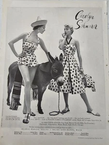 1953 Damen Carolyn Schnurer Badeanzug Jean Patchett Kleid Vintage Mode Werbung - Bild 1 von 1