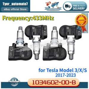 Set (4) TPMS Sensor 433MHz for Tesla Model 3 Tire Pressure Sensors 1034602-00-B - Picture 1 of 8