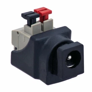 Conector de CC conector hueco corto 5,5 mm >2,1 mm bloque de terminal adaptador de 2 pines terminal de presión - Imagen 1 de 10