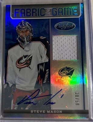 2012-13 Certified Fabric of the Game Mirror Blue Auto Jersey Steve Mason #30/50 - Image 1 of 2