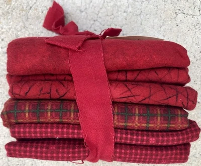 Flannel Fabric Quilting Red Patterned Bundle 4, 1/2 Yard Cuts - 2 Total Yards - Image 1 of 4