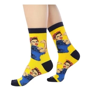 Rosie the Riveter Girl Power Socks We Can Do It Gifts Motivational Socks - Picture 1 of 1