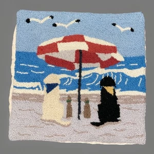 ROVER ISLAND BEACH LABS SCENE 16"X16" WOLLE KISSENBEZUG MIT HAKEN "RARITÄT" - Bild 1 von 8