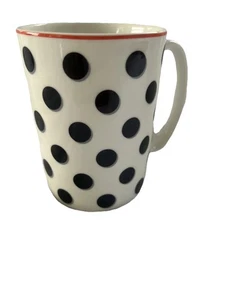 Kate Spade Lenox “COSAS QUE AMAMOS” Taza Café Té Negro Blanco Lunares K1 - Imagen 1 de 9