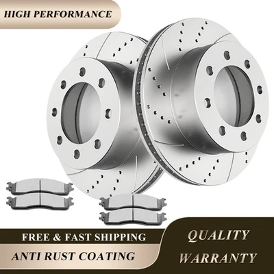 Pastillas de freno delanteras ranuradas de cerámica para Dodge RAM 1500 2500 3500 2006-2008 Foto 1 de 4