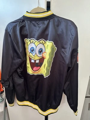Sponge Bob Chalkline Jacket Retro Size S Small Mens Nickelodeon - Image 1 of 4