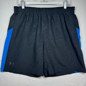 Under Armour Mens Running Shorts Black Geometric Blue Swimsuit Sz M/L No Tag - Picture 1 of 7