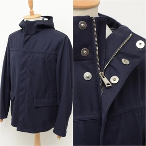 Authentic Men's Prada Wool Navy Jacket Hooded Parka Size 50,US 40,~L - Picture 1 of 20