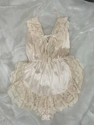 Lencería vintage años 70 estilo encaje mameluco peluche como nuevo Foto 1 de 4