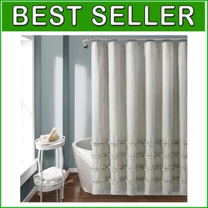 Vintage Stripe Yarn Dyed Cotton Shower Curtain 72"x72" for Chic Bathrooms - Picture 1 of 9