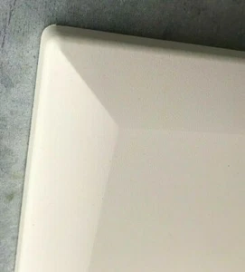 Chamfered Bevelled Edge cream saponetta clad on kitchen end panels 600 x 900 - Picture 1 of 1