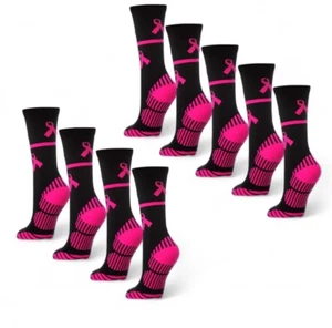CSI Athletic Running Crew Socks Size Large Breast Cancer Awareness 9 Pairs NWOT - Picture 1 of 10