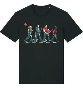 Horror Icons Abbey Road T Shirt,Funny Halloween Graphic,Halloween Classic Gift - Picture 1 of 5