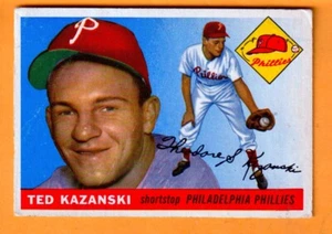 Ted Kazanski Philadelphia Phillies 1955 Topps #46 Hamtramck Michigan Creased - Picture 1 of 2