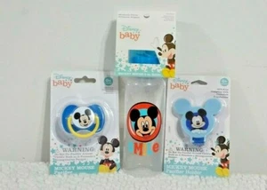 Disney Baby Mickey Mouse 9 Unzen Flasche, Schnuller, Schnuller Halter Neu im Karton - Bild 1 von 3