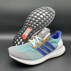 Adidas Ultraboost 5.0 DNA Grey Sonic Blue Black Shoes Boost GV7715 Mens Sz 8 NEW - Picture 1 of 7