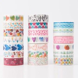 Heart-shaped Washi Tape Paper Masking Tape Scrapbooking Planner Craft DIY Decor  - Picture 1 of 32