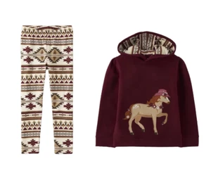 NWT Gymboree Girls RUSTIC RANCH Leggings Horse Fleece Hoodie Size 6 NEW - Picture 1 of 5